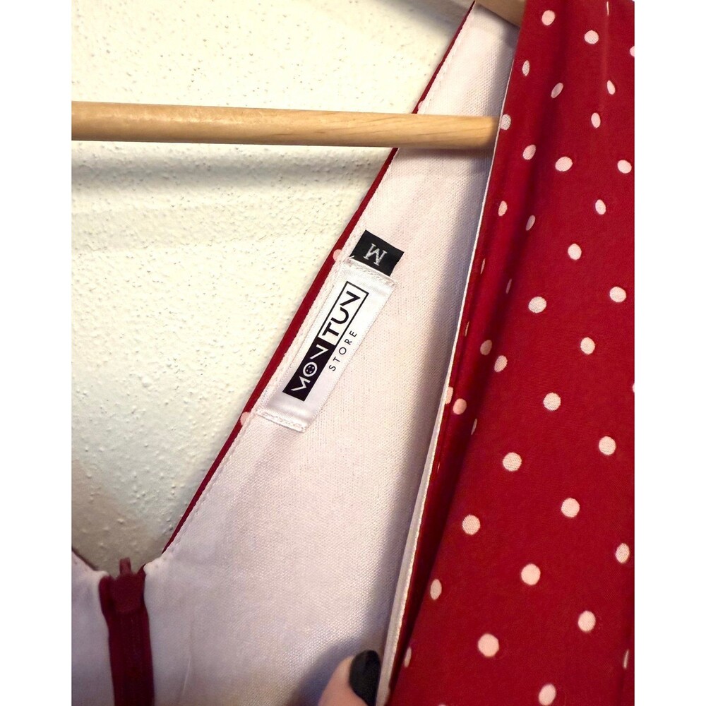 Red polkadot button up dress - Picture 9 of 12